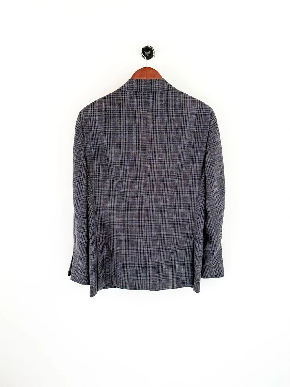 NEW Hickey Freeman Wool Silk Linen Gray Blue Plaid Blazer Sport Coat 40R Men's